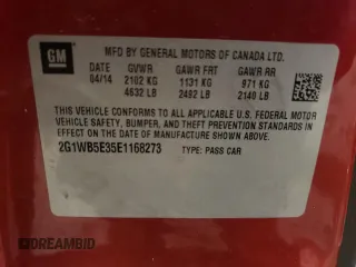 2014 Chevrolet Impala LT with VIN 2G1WB5E35E1168273, listed as a Copart auction lot 51536475 with 160,908 mi miles and Non repairable. Bid and sale history available at DreamBid. Image 12.