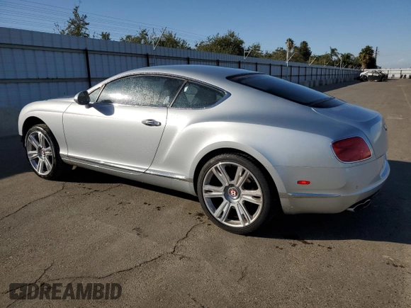 2013 Bentley Continental GT with VIN SCBFT7ZA1DC085265, listed as a Copart auction lot 76097134 with 14,756 mi miles and Salvage Title. Bid and sale history available at DreamBid. Image 2.