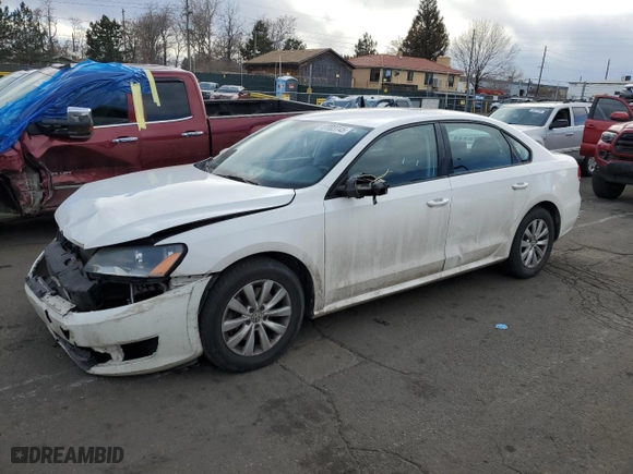2012 Volkswagen Passat S w/Appearance with VIN 1VWAH7A31CC039260, listed as a Copart auction lot 47003745 with 91,441 mi miles and Salvage Title. Bid and sale history available at carsss.com. Image 1.