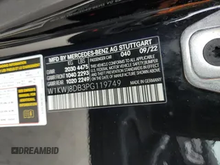 2023 Mercedes-Benz C 300 with VIN W1KWJ8DB3PG119749, listed as a Copart auction lot 56160605 with 13,281 mi miles and Salvage Title. Bid and sale history available at DreamBid. Image 12.