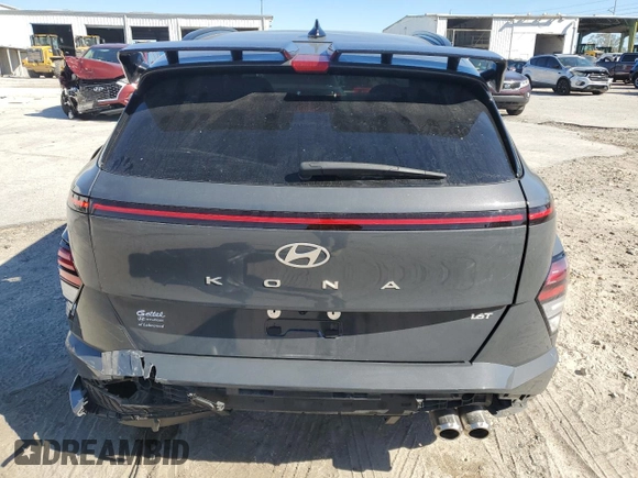 2024 Hyundai Kona N Line with VIN KM8HA3A35RU033474, listed as a Copart auction lot 82763824 with 9,424 mi miles and Salvage Title. Bid and sale history available at carsss.com. Image 6.