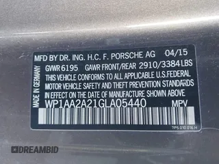 2016 Porsche Cayenne z VIN WP1AA2A21GLA05440, wystawiony jako IAAI lot #41358574 z przebiegiem 96 167 mil mil oraz . Historia ofert i sprzedaży dostępna na DreamBid. Obrazek 9.