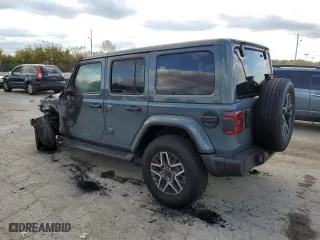 2024 Jeep Wrangler Sahara with VIN 1C4PJXEG1RW267927, listed as a Copart auction lot 75249564 with 0 mi miles and Salvage Title. Bid and sale history available at carsss.com. Image 2.