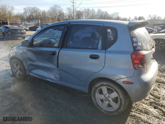 2008 Chevrolet Aveo LS with VIN KL1TD66678B001668, listed as a Copart auction lot 42423035 with 107,500 mi miles and Salvage Title. Bid and sale history available at carsss.com. Image 2.
