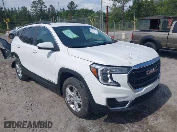 2023 GMC Terrain SLE with VIN 3GKALTEG7PL230767, listed as a IAAI auction lot 42175868 with 7,981 mi miles and . Bid and sale history available at carsss.com. Image 1.