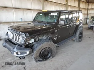 2024 Jeep Wrangler Sahara with VIN 1C4PJXEN0RW107875, listed as a Copart auction lot 48629495 with 10,625 mi miles and Salvage Title. Bid and sale history available at carsss.com. Image 1.