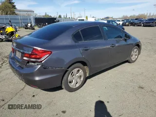 2014 Honda Civic LX with VIN 19XFB2F50EE206338, listed as a Copart auction lot 44776175 with 155,549 mi miles and Salvage Title. Bid and sale history available at DreamBid. Image 3.