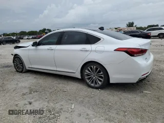 2017 Genesis G80 3.8L z VIN KMHGN4JE5HU182487, wystawiony jako Copart lot #56643395 z przebiegiem Nie podano mil oraz Szkoda całkowita • Salvage title. Historia ofert i sprzedaży dostępna na DreamBid. Obrazek 2.