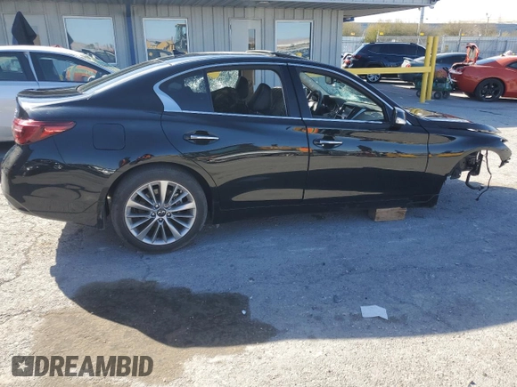 2022 Infiniti Q50 Luxe with VIN JN1EV7BPXNM310721, listed as a Copart auction lot 49985115 with Not Provided miles and Non Repairable. Bid and sale history available at DreamBid. Image 3.