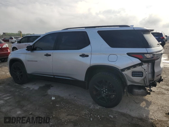 2018 Chevrolet Traverse Premier z VIN 1GNEVJKWXJJ280737, wystawiony jako Copart lot #55680005 z przebiegiem 83 098 mil mil oraz Szkoda całkowita • Salvage title. Historia ofert i sprzedaży dostępna na DreamBid. Obrazek 2.