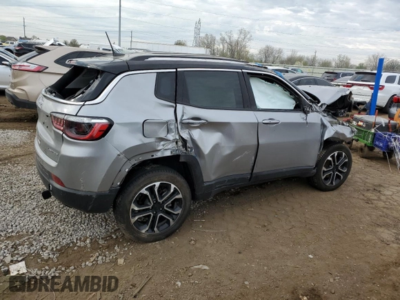 2022 Jeep Compass Limited with VIN 3C4NJDCB4NT113810, listed as a Copart auction lot 54395785 with 38,871 mi miles and Non repairable. Bid and sale history available at DreamBid. Image 3.