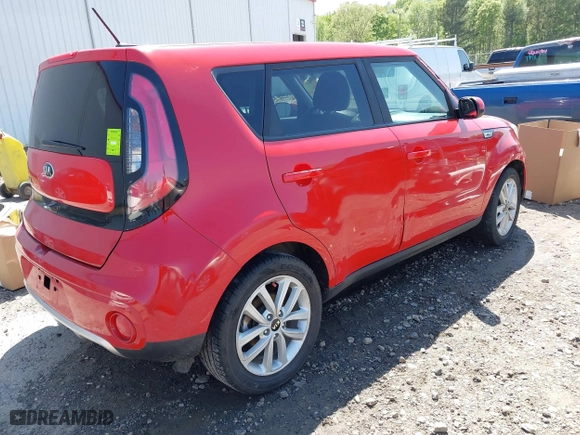 2018 Kia Soul + with VIN KNDJP3A53J7612357, listed as a IAAI auction lot 41994031 with 147,353 mi miles. Bid and sale history available at carsss.com. Image 4.