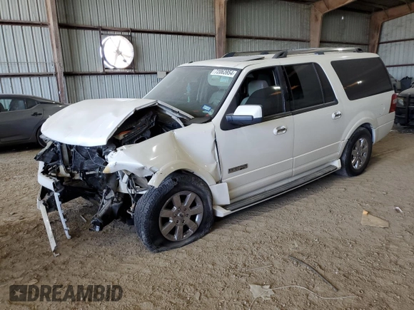 2007 Ford Expedition EL Limited with VIN 1FMFK19517LA10498, listed as a Copart auction lot 72063954 with 0 mi miles and Salvage Title. Bid and sale history available at carsss.com. Image 1.