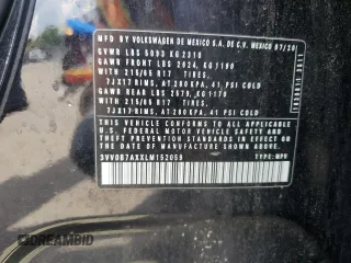 2020 Volkswagen Tiguan S с VIN 3VV0B7AXXLM152059, выставлен на аукционе Copart как лот 65283115 с пробегом 39 439 миль миль и Списание • Salvage title. История ставок и продаж доступна на DreamBid. Изображение 13.