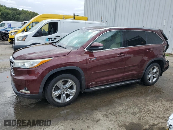 2016 Toyota Highlander Hybrid Limited with VIN 5TDDCRFH5GS014218, listed as a Copart auction lot 71831924 with 128,058 mi miles and Salvage Title. Bid and sale history available at carsss.com. Image 1.