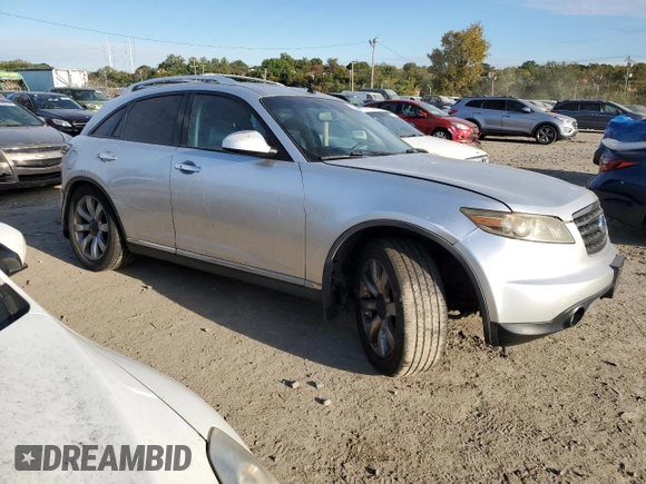 2008 Infiniti FX35 with VIN JNRAS08W28X205023, listed as a Copart auction lot 75767754 with 169,829 mi miles and Salvage Title. Bid and sale history available at carsss.com. Image 4.