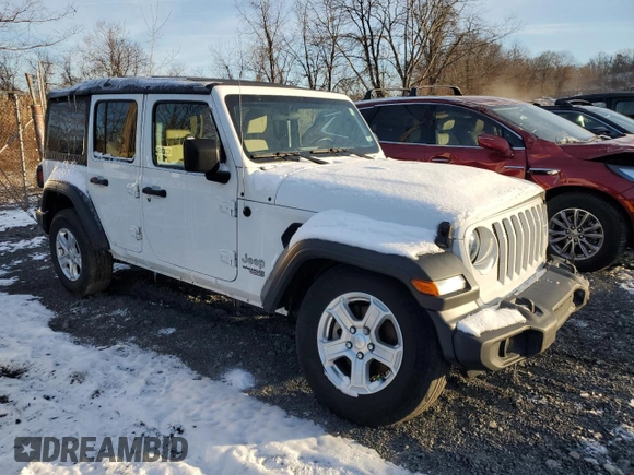 2020 Jeep Wrangler Unlimited Sport Altitude with VIN 1C4HJXDG0LW201057, listed as a Copart auction lot 86250234 with 38,237 mi miles and Salvage title. Bid and sale history available at DreamBid. Image 4.