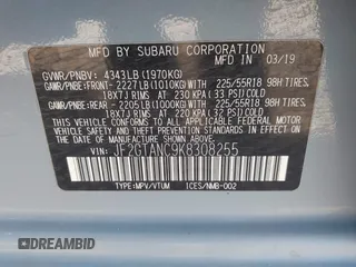 2019 Subaru Crosstrek Limited z VIN JF2GTANC9K8308255, wystawiony jako IAAI lot #42056082 z przebiegiem 81 313 mil mil oraz . Historia ofert i sprzedaży dostępna na DreamBid. Obrazek 9.