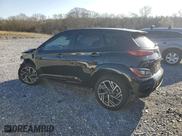 2023 Hyundai Kona N Line with VIN KM8K33A36PU009617, listed as a Copart auction lot 48680855 with 39,012 mi miles and Salvage Title. Bid and sale history available at carsss.com. Image 2.