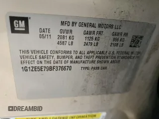 2011 Chevrolet Malibu LTZ with VIN 1G1ZE5E79BF376670, listed as a Copart auction lot 46703065 with 210,087 mi miles and Salvage Title. Bid and sale history available at DreamBid. Image 14.