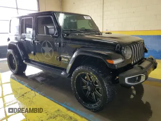 2021 Jeep Wrangler Unlimited Sahara with VIN 1C4JJXP60MW708191, listed as a Copart auction lot 60759345 with 24,610 mi miles and Clean title. Bid and sale history available at DreamBid. Image 4.