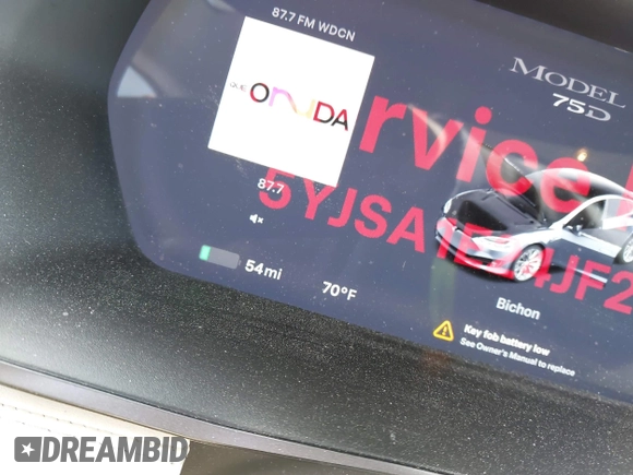 2018 Tesla Model S 75D with VIN 5YJSA1E24JF292518, listed as a IAAI auction lot 42247256 with 40,160 mi miles and . Bid and sale history available at DreamBid. Image 17.