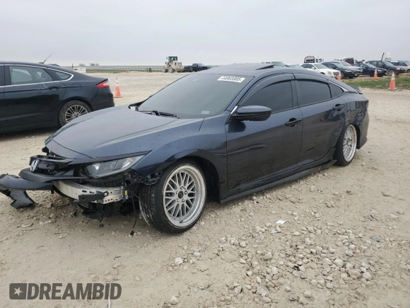 2020 Honda Civic Sedan EX-L with VIN 19XFC1F74LE015365, listed as a Copart auction lot 44965985 with 55,463 mi miles and Salvage Title. Bid and sale history available at carsss.com. Image 1.