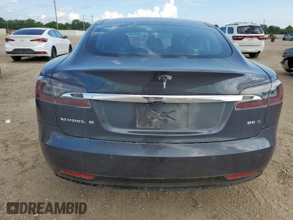 2017 Tesla Model S 100D with VIN 5YJSA1E27HF180483, listed as a Copart auction lot 62783205 with 55,744 mi miles and Salvage title. Bid and sale history available at DreamBid. Image 6.