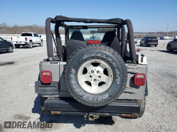 2001 Jeep Wrangler SE with VIN 1J4FA29P21P329675, listed as a Copart auction lot 45634015 with 191,625 mi miles and Salvage Title. Bid and sale history available at carsss.com. Image 6.