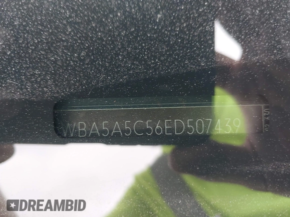 2014 BMW 5 Series 528i with VIN WBA5A5C56ED507439, listed as a IAAI auction lot 42105901 with Not Provided miles. Bid and sale history available at carsss.com. Image 9.