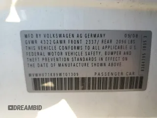 2009 Volkswagen GTI z VIN WVWHV71K89W101309, wystawiony jako Copart lot #70181114 z przebiegiem 121 728 mil mil oraz Szkoda całkowita • Salvage title. Historia ofert i sprzedaży dostępna na DreamBid. Obrazek 14.