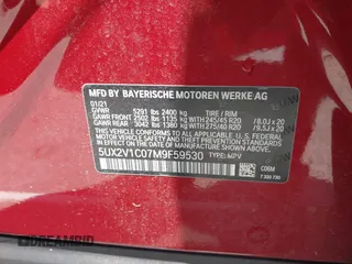 2021 BMW X4 xDrive30i with VIN 5UX2V1C07M9F59530, listed as a IAAI auction lot 42484957 with Not provided miles and . Bid and sale history available at DreamBid. Image 9.