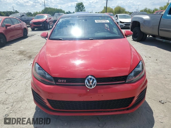 2016 Volkswagen Golf GTI SE w/Performance Pkg with VIN 3VW547AUXGM056004, listed as a Copart auction lot 66594794 with 95,176 mi miles and Salvage Title. Bid and sale history available at carsss.com. Image 5.