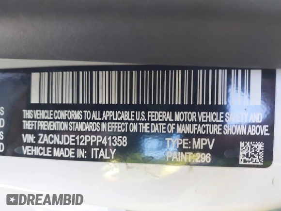 2023 Jeep Renegade Altitude z VIN ZACNJDE12PPP41358, wystawiony jako IAAI lot #40905494 z przebiegiem 4 102 mil mil oraz . Historia ofert i sprzedaży dostępna na DreamBid. Obrazek 9.