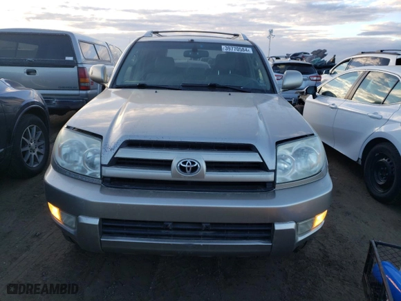2004 Toyota 4Runner Limited with VIN JTEBU17R040040104, listed as a Copart auction lot 39770584 with 129,333 mi miles and Salvage Title. Bid and sale history available at carsss.com. Image 5.