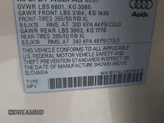 2008 Audi Q7 Premium z VIN WA1BY74LX8D001010, wystawiony jako IAAI lot #42236186 z przebiegiem 183 778 mil mil oraz . Historia ofert i sprzedaży dostępna na DreamBid. Obrazek 9.
