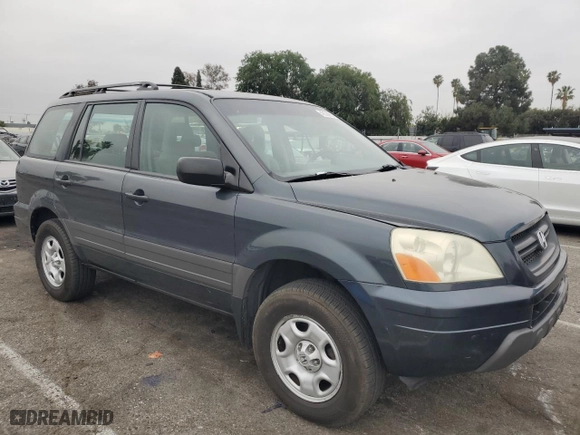 2005 Honda Pilot LX with VIN 2HKYF18125H505956, listed as a Copart auction lot 49728655 with 275,696 mi miles and Salvage Title. Bid and sale history available at carsss.com. Image 4.