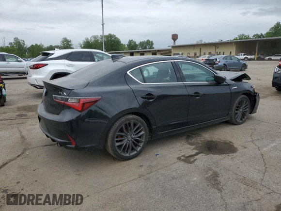 2022 Acura ILX Premium with VIN 19UDE2F84NA006009, listed as a Copart auction lot 58560215 with 57,539 mi miles and Salvage title. Bid and sale history available at DreamBid. Image 3.