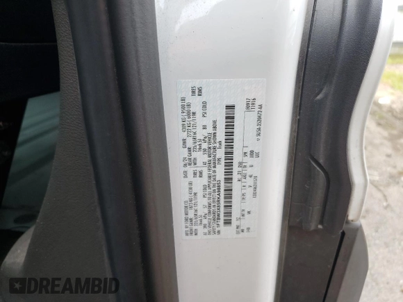 2024 Ford Transit Cargo z VIN 1FTBW3X85RKA98853, wystawiony jako Copart lot #60543695 z przebiegiem 26 182 mil mil oraz Szkoda całkowita • Salvage title. Historia ofert i sprzedaży dostępna na DreamBid. Obrazek 13.