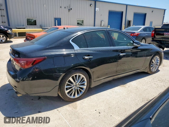 2018 Infiniti Q50 Luxe with VIN JN1EV7AP9JM352518, listed as a Copart auction lot 52697545 with 66,596 mi miles and Clean title. Bid and sale history available at DreamBid. Image 3.
