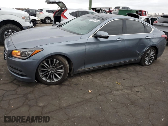 2015 Hyundai Genesis 3.8L with VIN KMHGN4JE9FU057392, listed as a Copart auction lot 77071393 with 222,111 mi miles. Bid and sale history available at carsss.com. Image 1.