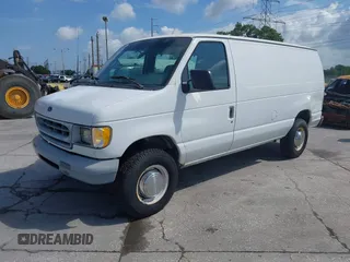 2001 Ford Econoline Cargo z VIN 1FTNE24291HB20980, wystawiony jako IAAI lot #42396814 z przebiegiem 182 594 mil mil oraz . Historia ofert i sprzedaży dostępna na DreamBid. Obrazek 2.