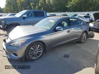 2018 Infiniti Q50 3.0t LUXE with VIN JN1EV7AR3JM431720, listed as a Copart auction lot 72119263 with 68,096 mi miles and Salvage Title. Bid and sale history available at carsss.com. Image 1.