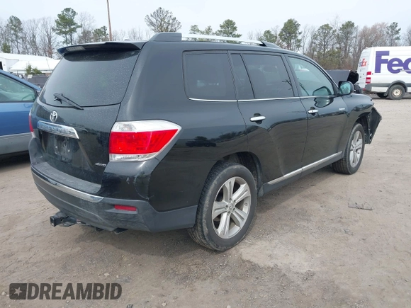 2012 Toyota Highlander Limited with VIN 5TDDK3EH7CS170207, listed as a IAAI auction lot 41711679 with 1 mi miles. Bid and sale history available at carsss.com. Image 4.