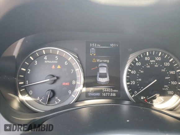 2021 Infiniti Q60 Luxe with VIN JN1EV7KLXMM470206, listed as a Copart auction lot 57438745 with 54,403 mi miles and Clean title. Bid and sale history available at DreamBid. Image 9.