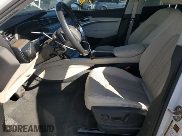 2021 Audi e-tron Premium Plus with VIN WA1LAAGE6MB001790, listed as a Copart auction lot 80484104 with 38,455 mi miles and Salvage title. Bid and sale history available at DreamBid. Image 7.
