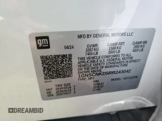 2024 Chevrolet Tahoe LT with VIN 1GNSCNKD5RR243042, listed as a Copart auction lot 58162065 with 37,832 mi miles and Clean title. Bid and sale history available at DreamBid. Image 14.