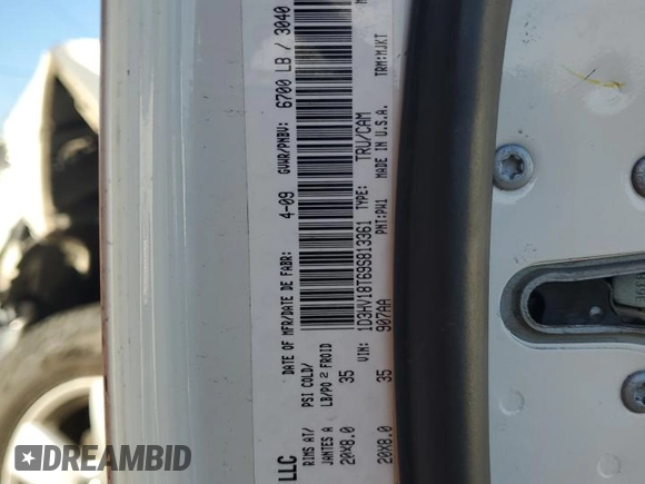 2009 Dodge 1500 Sport with VIN 1D3HV18T69S813361, listed as a Copart auction lot 42454305 with 275,658 mi miles and Salvage title. Bid and sale history available at DreamBid. Image 12.