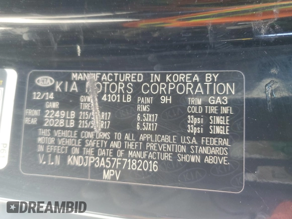2015 Kia Soul + with VIN KNDJP3A57F7182016, listed as a Copart auction lot 54842805 with 215,332 mi miles and Clean Title. Bid and sale history available at carsss.com. Image 13.