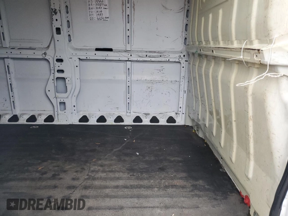 2020 Ram ProMaster Cargo with VIN 3C6TRVDG3LE124337, listed as a Copart auction lot 86795794 with 142,350 mi miles and Salvage Title. Bid and sale history available at carsss.com. Image 10.